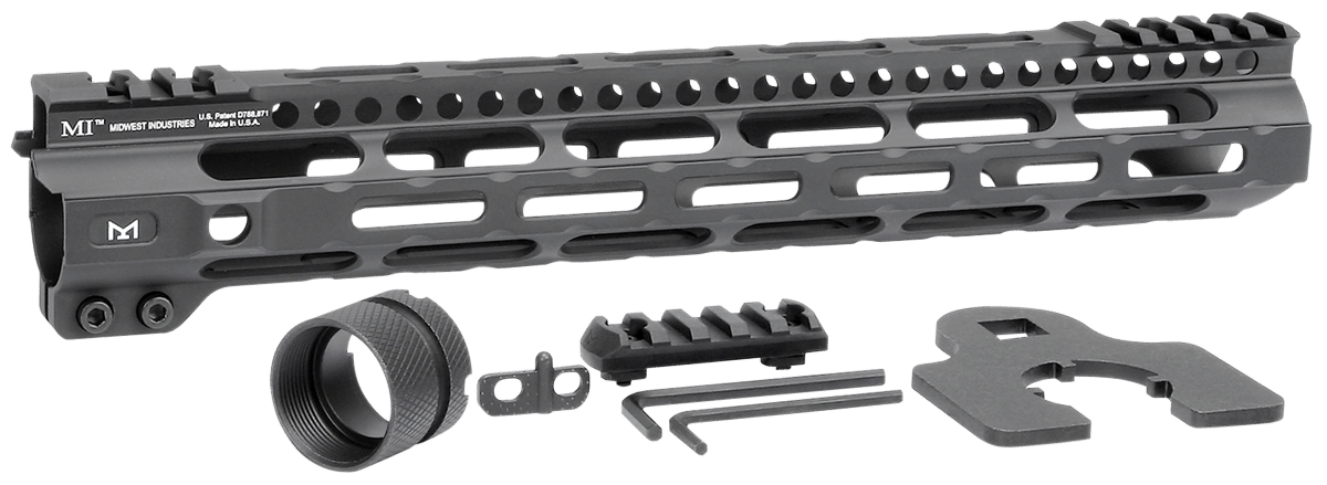 Midwest Industries MICRLW12625 Combat Lightweight AR-15 Black Hardcoat Anodized Aluminum/Polymer 12.625" Picatinny/M-LOK