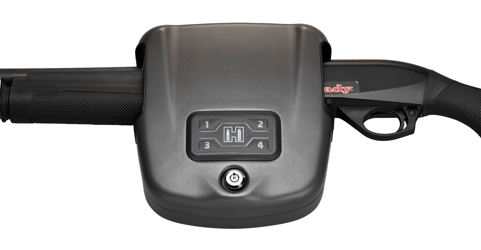 Hornady 98180 Rapid Safe Shotgun Wall Lock RFID Access Code Key Entry Black Steel Holds Shotgun 8.50" L x 9.20" W x 2.70" D