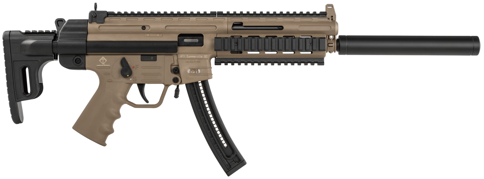 GSG GSG215GERGGSG1622T GSG-16  Full Size 22 LR 22+1 16.25" Black Tan Polymer Receiver Black Collapsible w/Storage Compartment Stock Right Hand