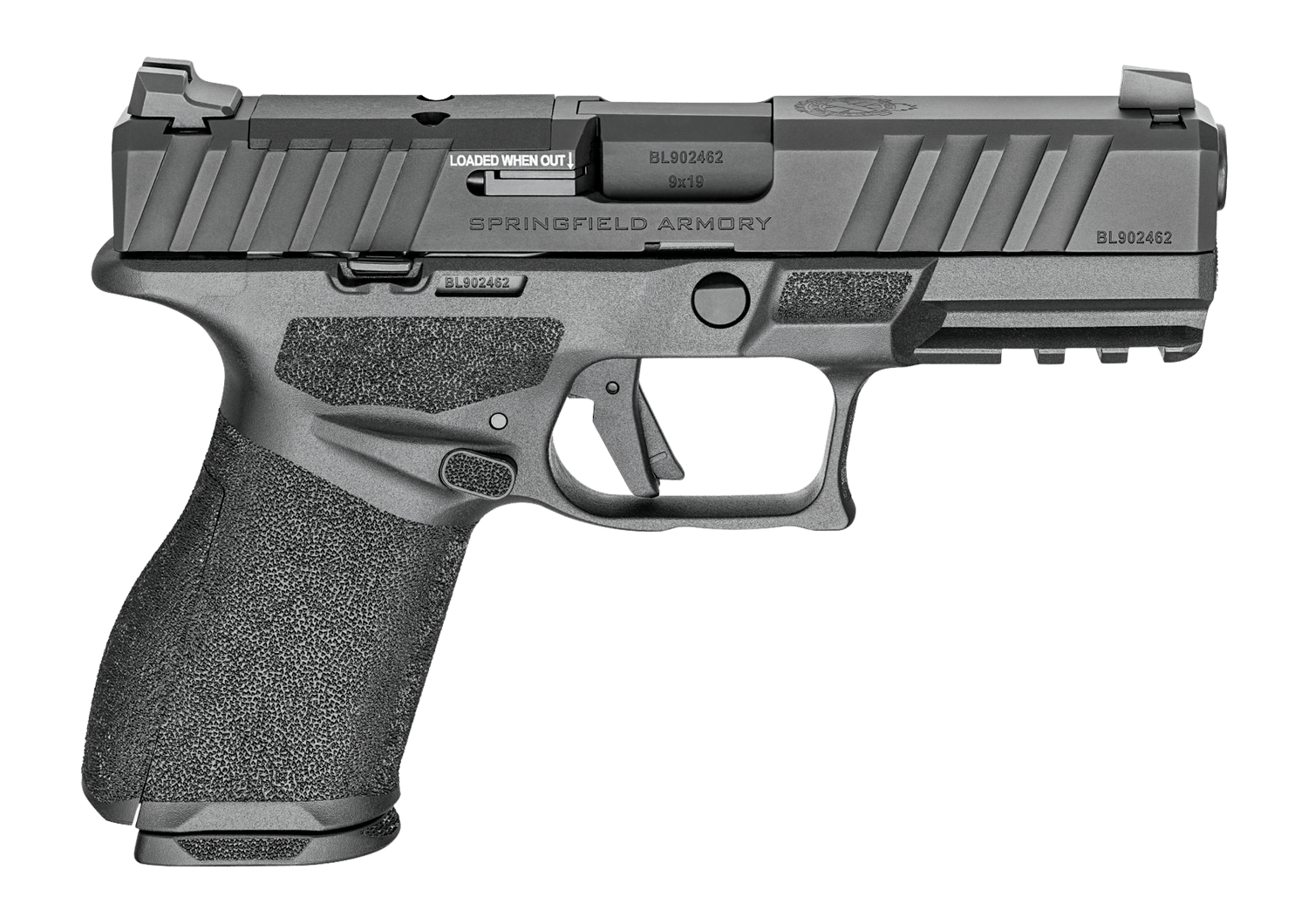 Springfield Armory ECA9409BCA Echelon Alpha 40.C 9mm Luger 10+1 4" Black Melonite Barrel & Optic Ready/Serrated Slide, Black Polymer Frame w/Picatinny Rail Adaptive Texture Grip, *CA Compliant
