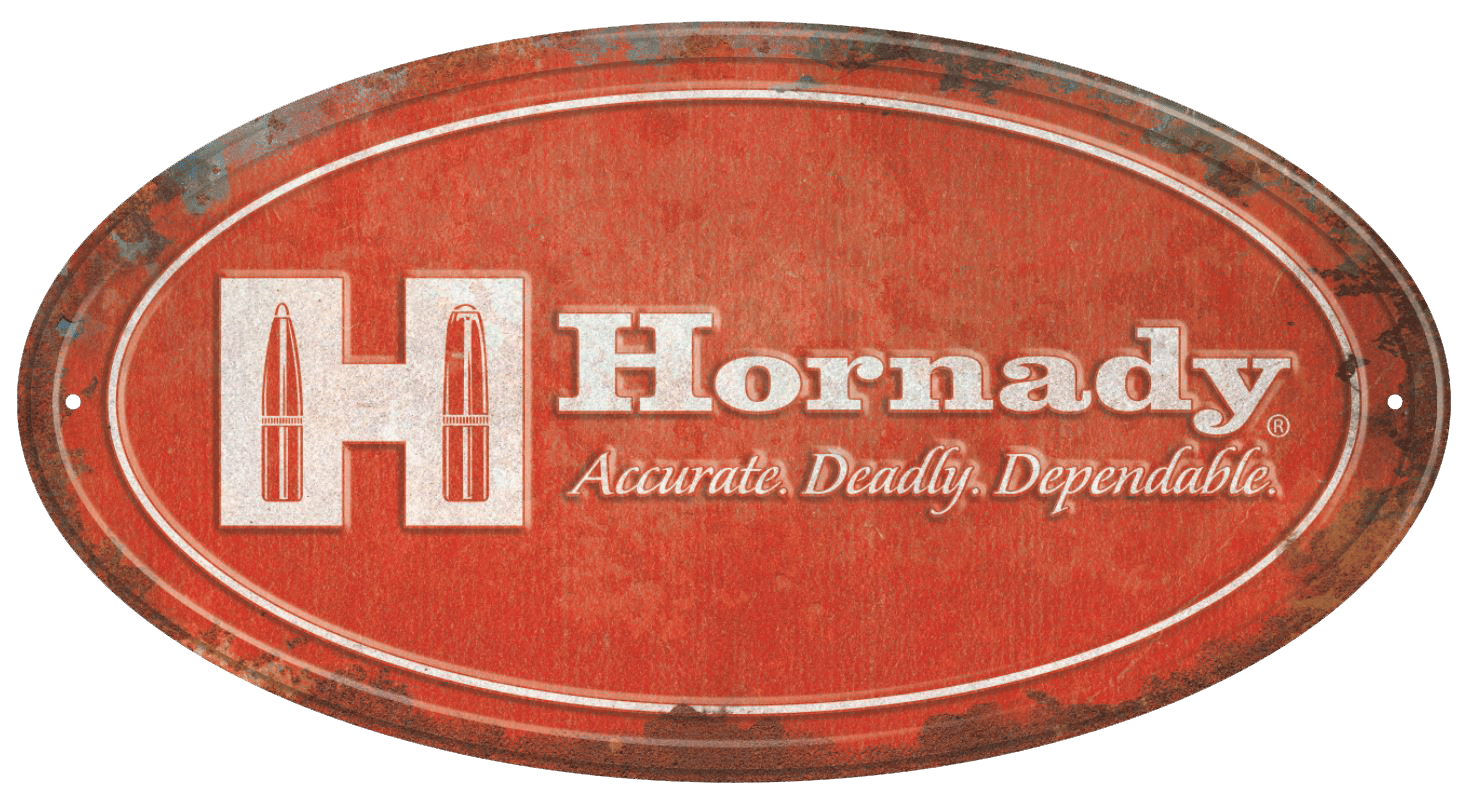 Hornady 99144 Oval Sign Rustic Red White Aluminum 12" x 18"