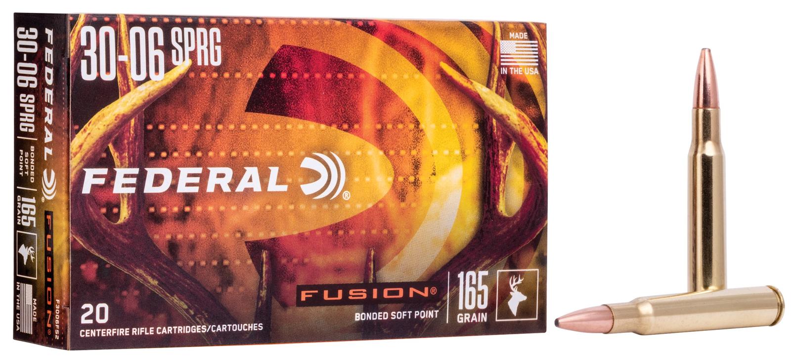 Federal F3006FS2 Fusion  30-06Springfield 165gr Bonded Soft Point 20 Per Box/10 Case