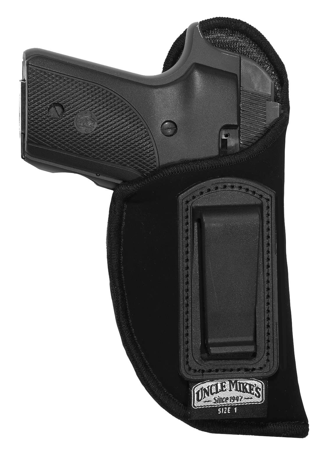 Uncle Mike's 89122 Inside The Pants Holster IWB, Size 12, Black Laminate, Compatible w/Glock 26/27/33, Belt Clip Mount, Left Hand