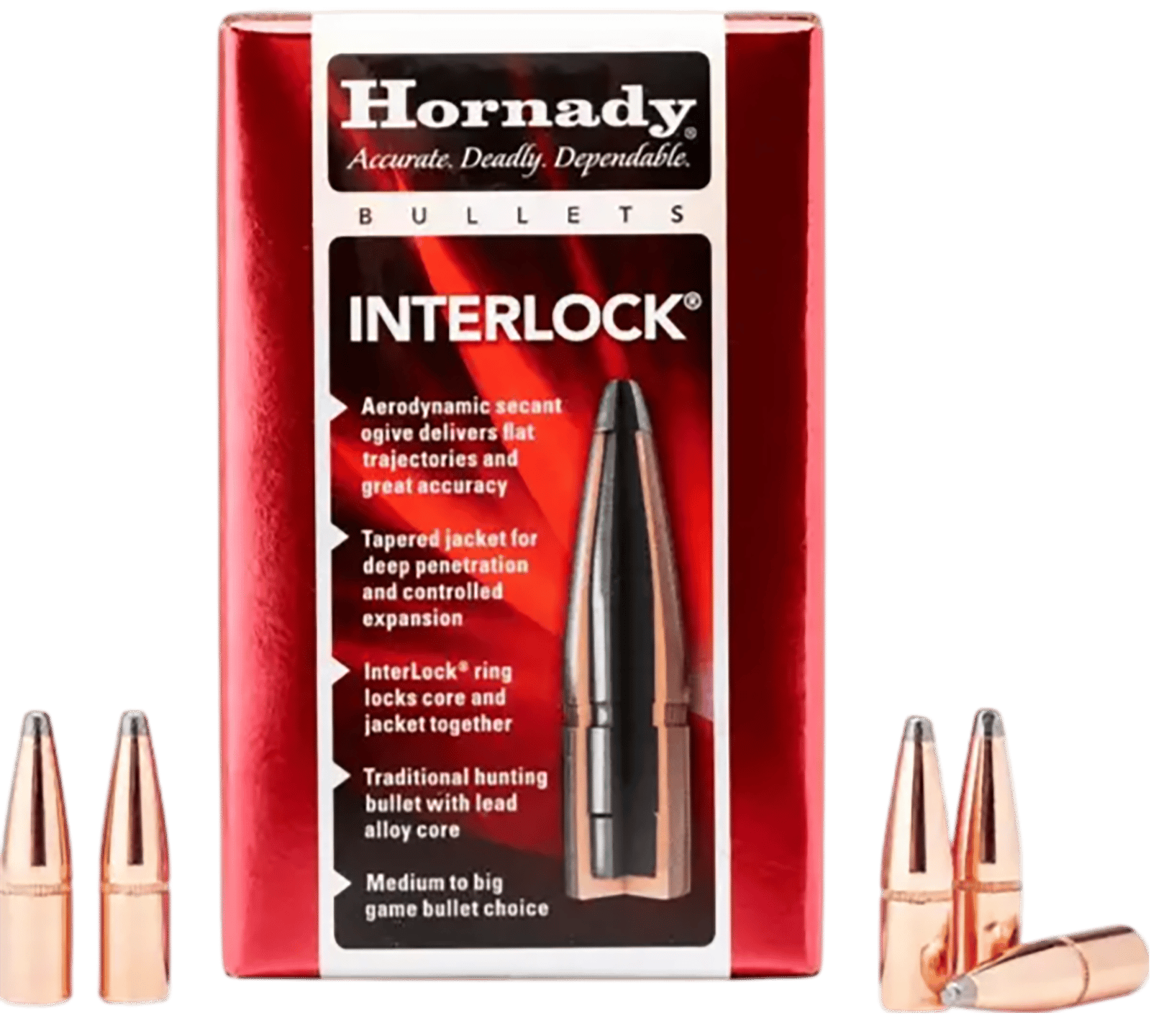 Hornady 2830 InterLock  7mm .284 154 gr Soft Point 100 Per Box/ 15 Case