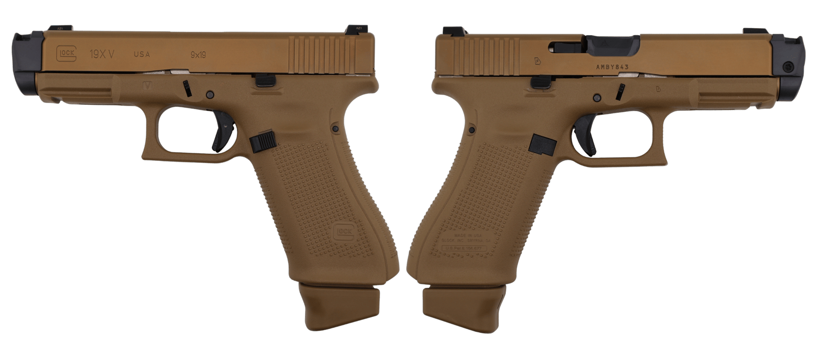 GLOCK 19X V 9MM PISTOL 4" FDE W/ RADIAN RAMJET & AFTERBURNER GNS 1-17RD 2-19RD MAGS