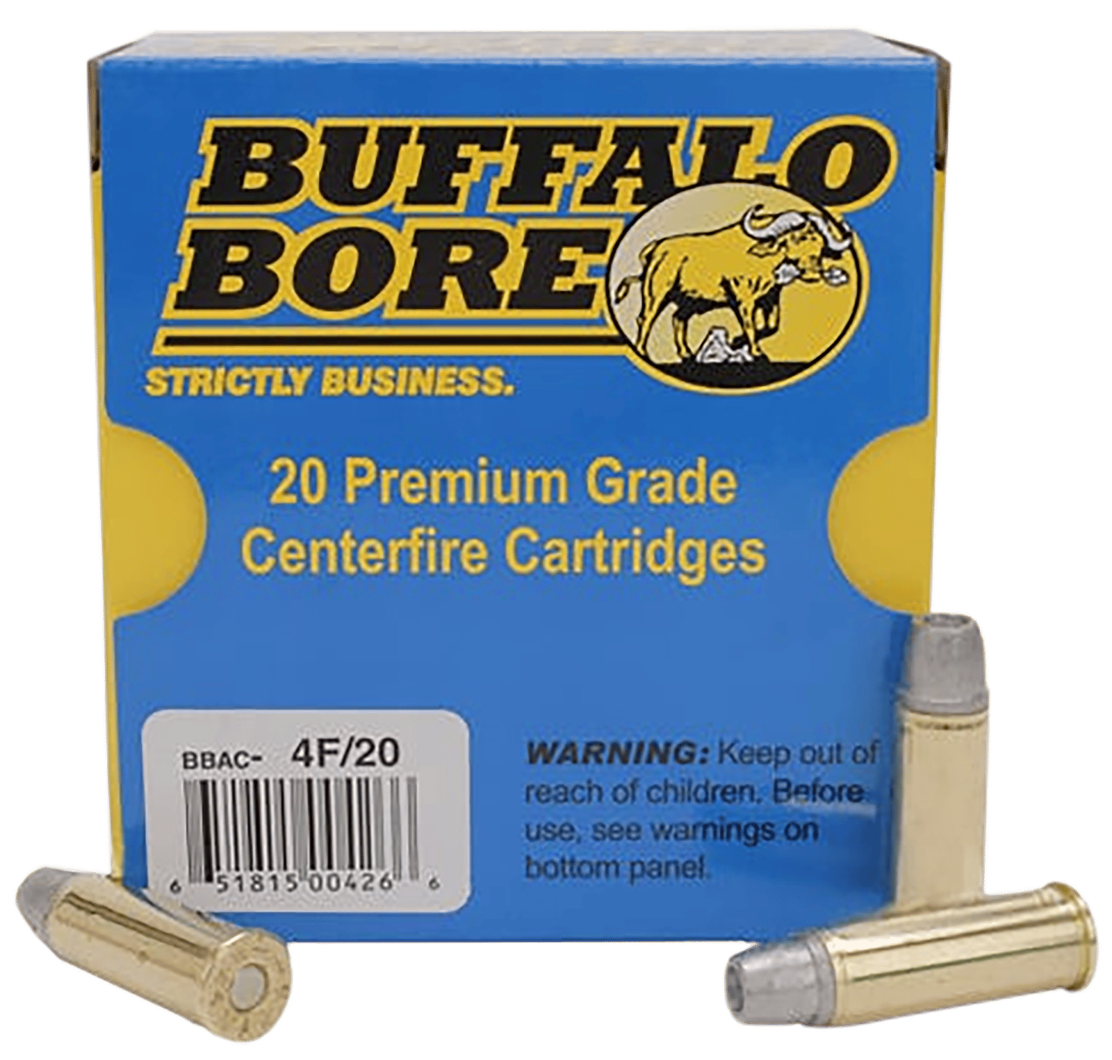 Buffalo Bore Ammunition 4F20 Deer Grenade Strictly Business 44Rem Mag +P 240gr Gas Checked Hollow Point 20 Per Box/12 Case