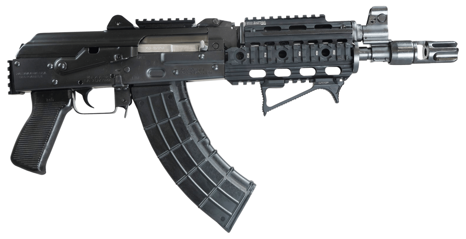 Zastava Arms Usa ZP92762PATM ZPAP 92 7.62x39mm 30+1 10" Black, Polymer Grip, Picatinny Quad Rail, Stock Adapter, Night Muzzle Brake