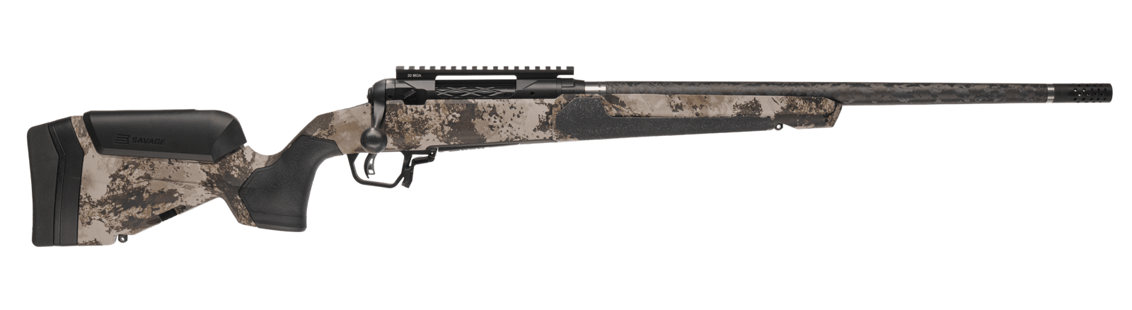 Savage Arms 32909 110 UltraLite Pro Full Size 6mm Creedmoor 3+1 20" Carbon Fiber Barrel, Savage Western Camo Accufit V2 Synthetic Stock, Right Hand