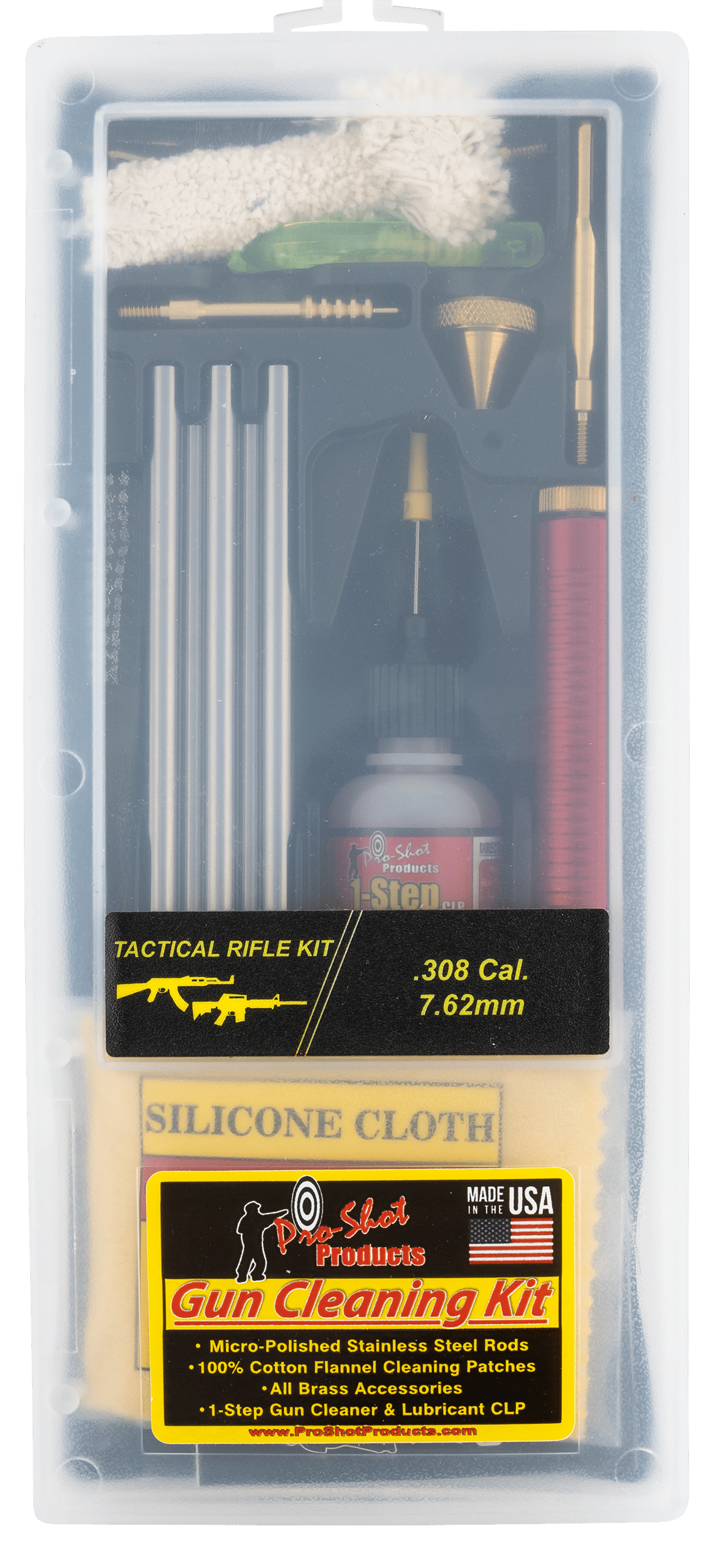 Pro-Shot TR308KIT Tactical Classic Box Kit Multi-Caliber Rifle/Black Plastic Case