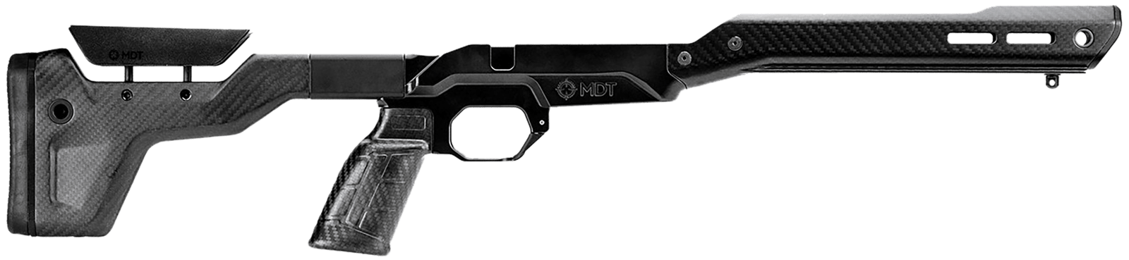 Mdt Sporting Goods Inc 107837BCF HNT26 Chassis System Black Carbon Fiber Fits Howa 1500 SA/ Weatherby Vanguard Compatible w/ AICS Mags Short Action Standard