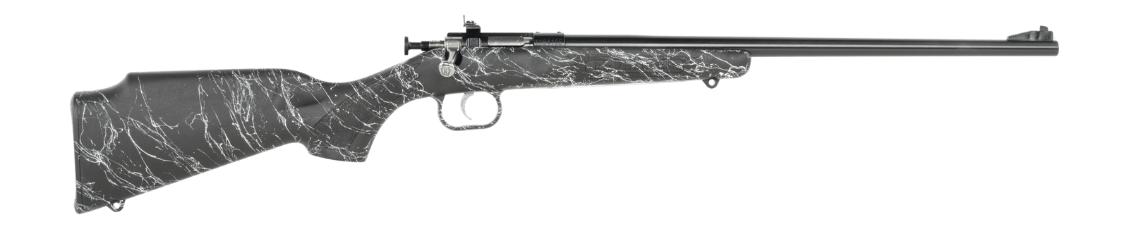 Crickett KSA2344 My First Rifle Gen2 22 LR 1rd 16.13" Blued Single Shot Barrel, Drilled & Tapped Receiver, Black w/White Webbing Fixed Synthetic Stock