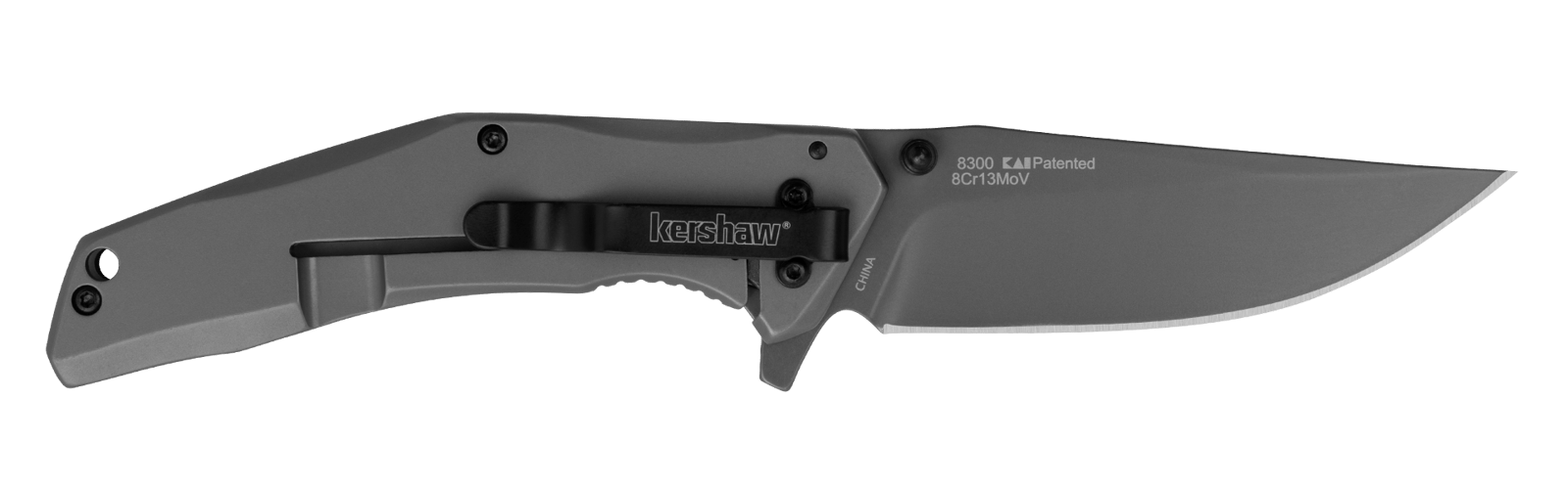 Kershaw 8300 DuoJet  3.25" Folding Clip Point Plain Gray TiCN 8Cr13MoV SS Blade Gray TiCN Stainless Steel Handle Includes Pocket Clip