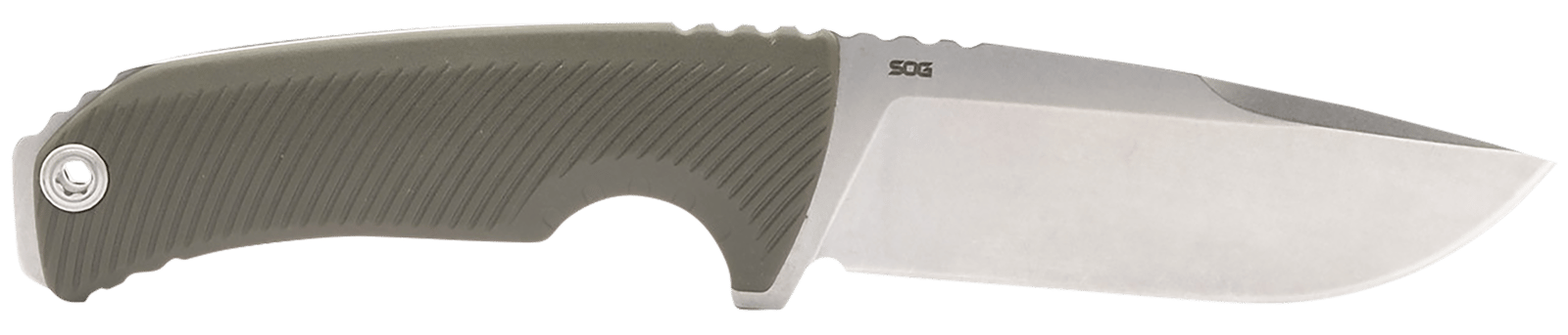 S.O.G SOG17060143 Tellus FX 4.20" Fixed Clip Point Plain Stonewashed Cryo 440C SS Blade, Olive Drab Textured GRN Handle, Blister Pkg
