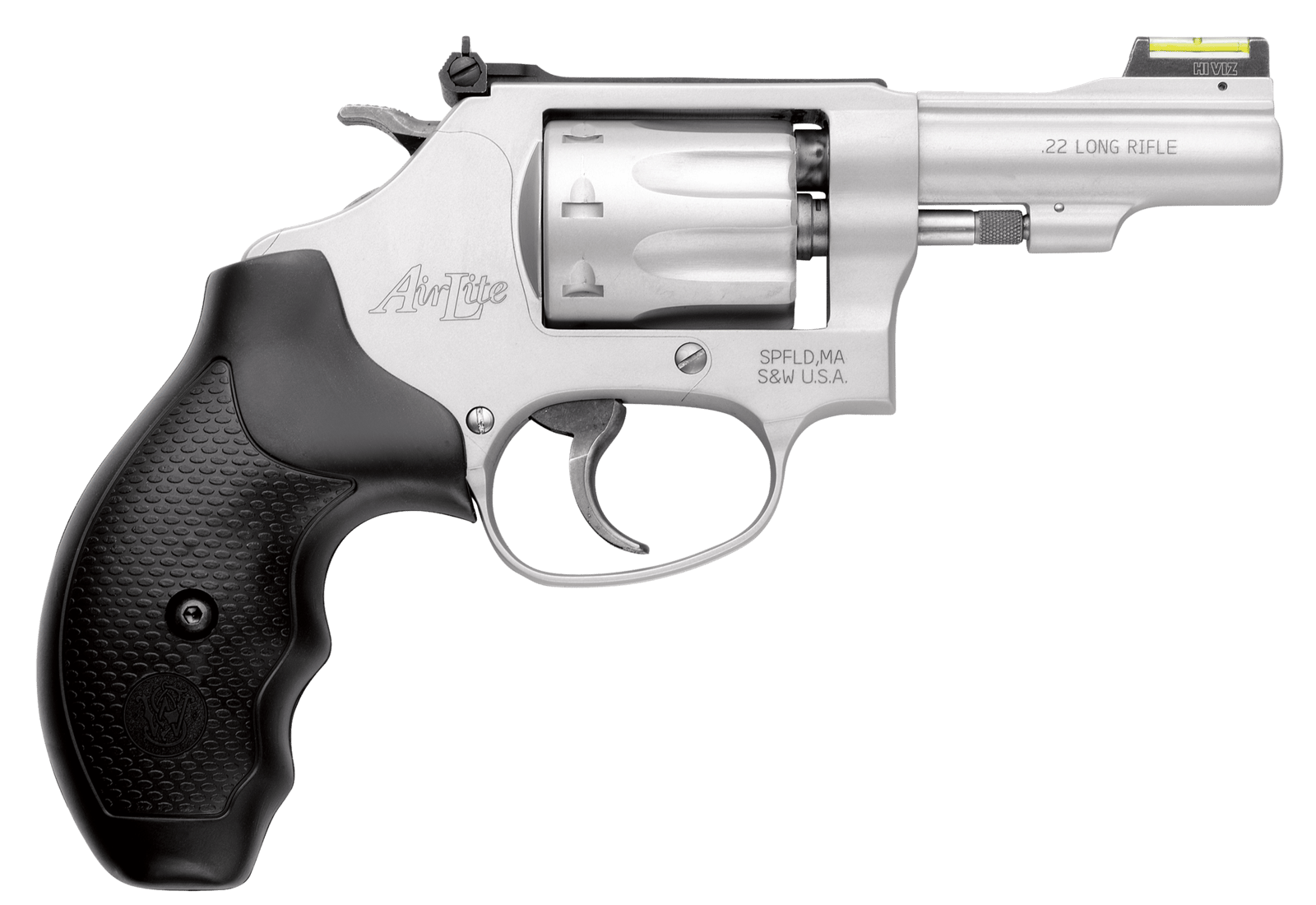 Smith & Wesson 160221 Model 317 Kit Gun *CA Compliant 22 LR 8 Shot 3" Stainless Steel Barrel, Aluminum Alloy Cylinder & J-Frame, HiViz Fiber Optic Green Front/Adjustable Rear Sights, Synthetic Grip