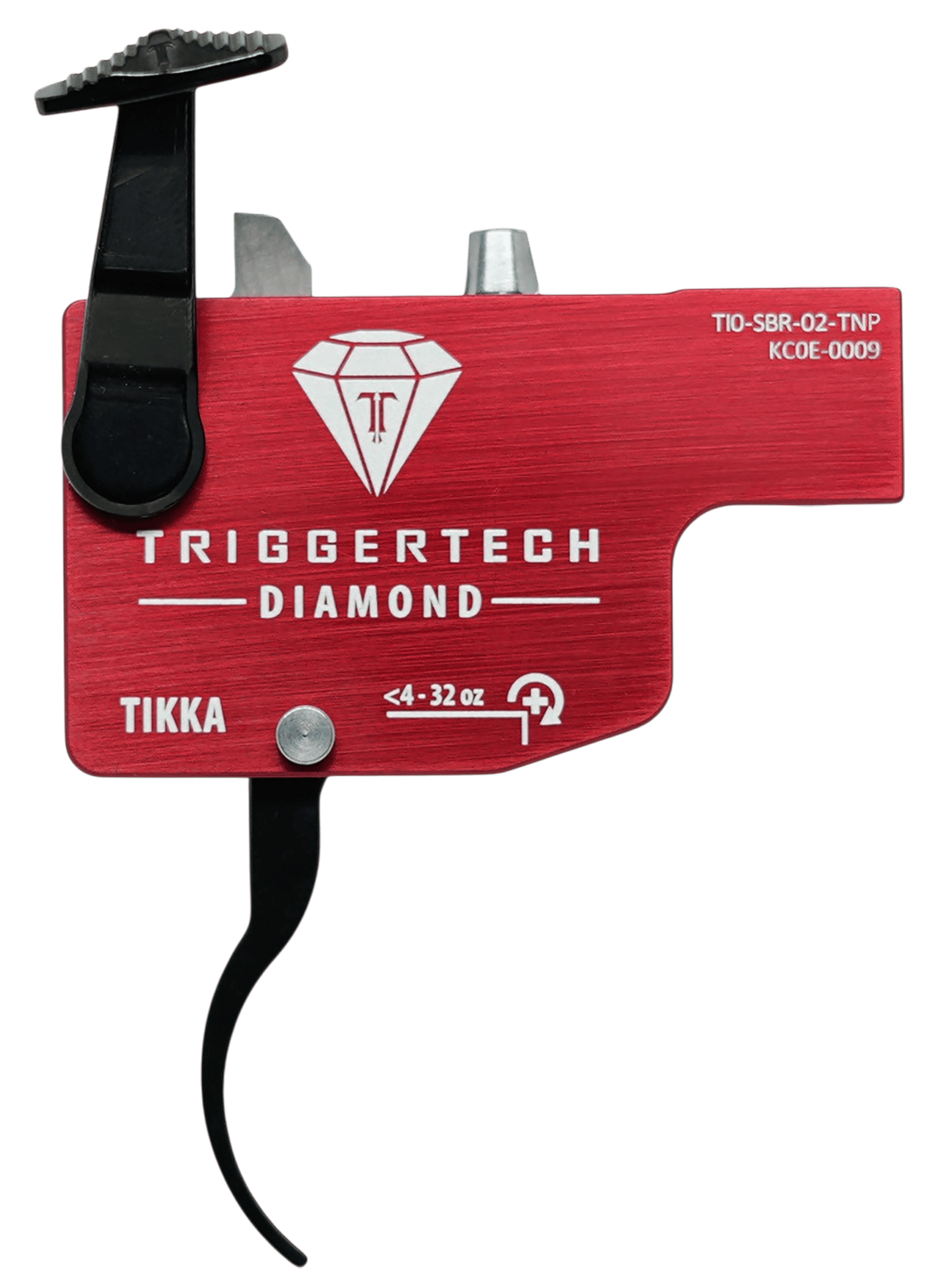 TriggerTech TI0SRB02TNP Diamond  Black/Red Curved Lever Fits Tikka Right Hand