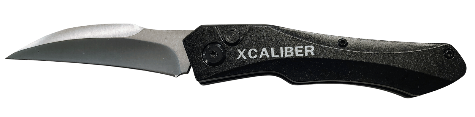 Xcaliber Knife Company  Switch Blade  3.25" Folding Sheepsfoot Plain Stainless D2 Steel Blade, 4.50" Black Aluminum Handle