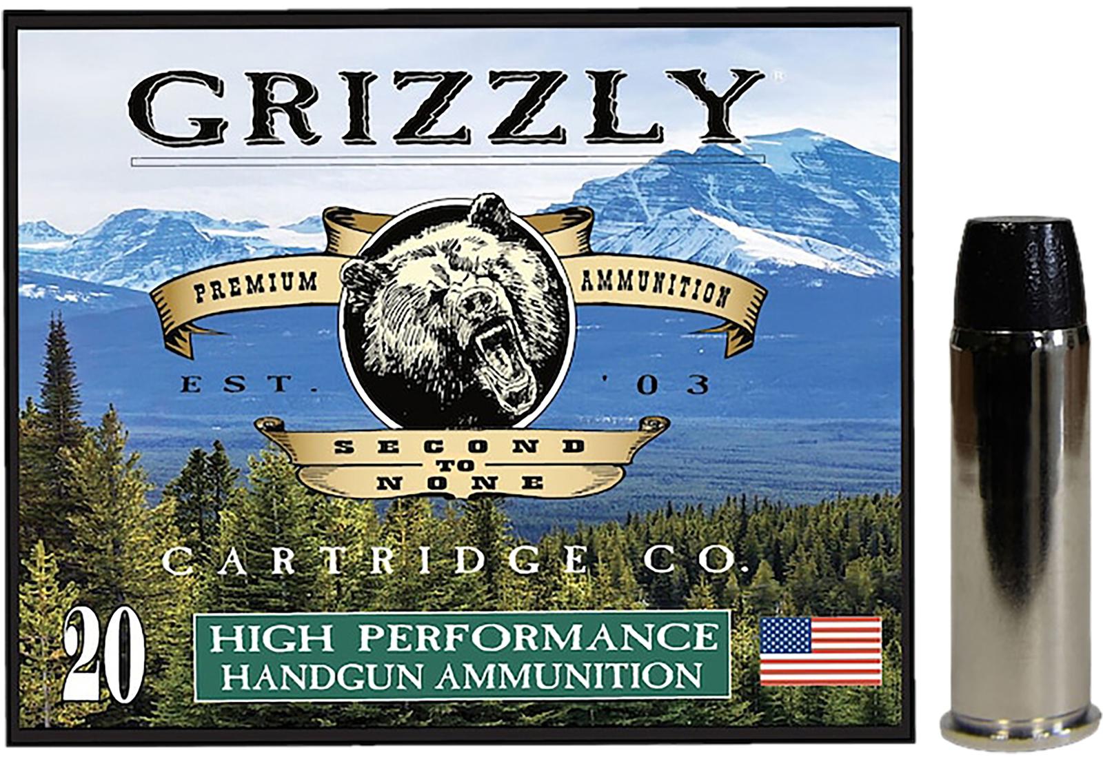 Grizzly Ammo GC44M16   44RemMag 300gr Wide Flat Nose Gas Check 20 Per Box/10 Case