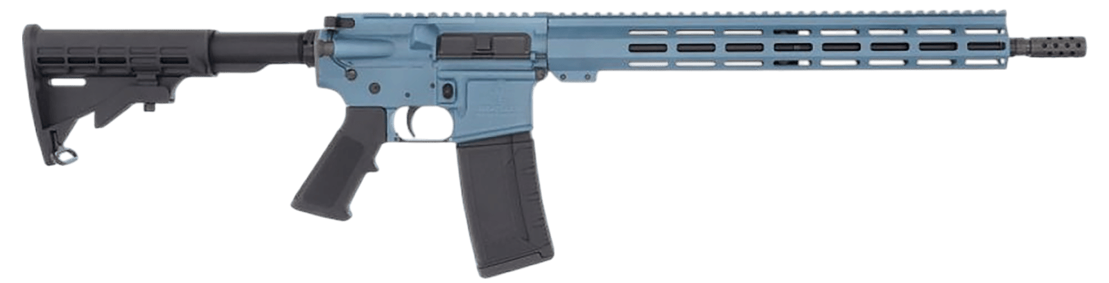 Great Lakes Firearms GL15223BLU AR-15  223 Wylde 30+1 16" Black Nitride Threaded Barrel, Blue Titanium Cerakote Aluminum Receiver w/Picatinny Rail, M-LOK Handguard, Black Polymer Stock, Mil-Spec Grip
