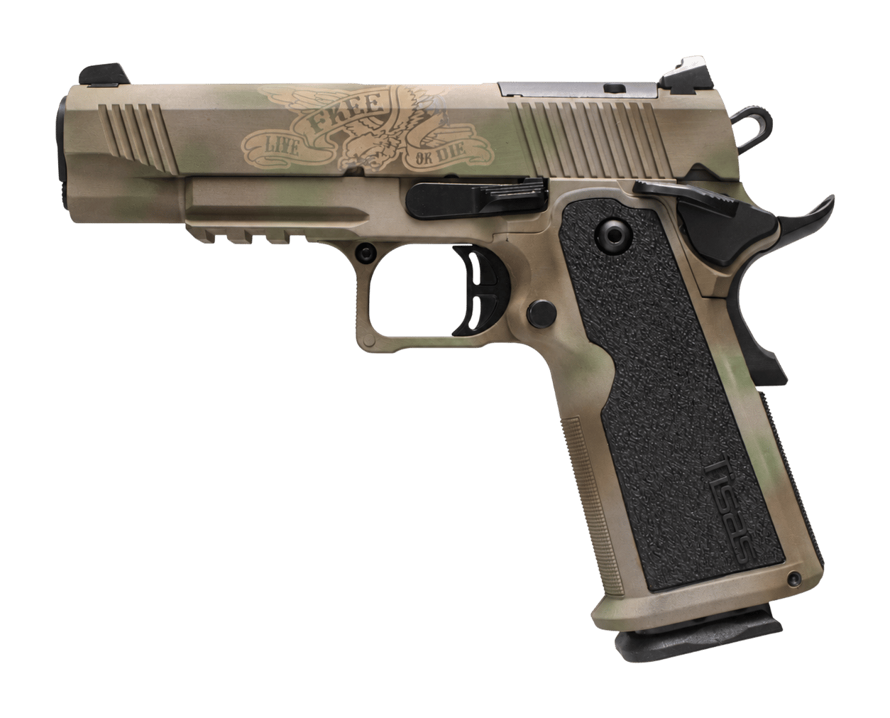 Tisas Arms Customs 125000AA24 1911 American Badass Sports South Exclusive Carry 9mm Luger 18+1 5" Stainless Bull Barrel, Steel Frame w/Picatinny Rail