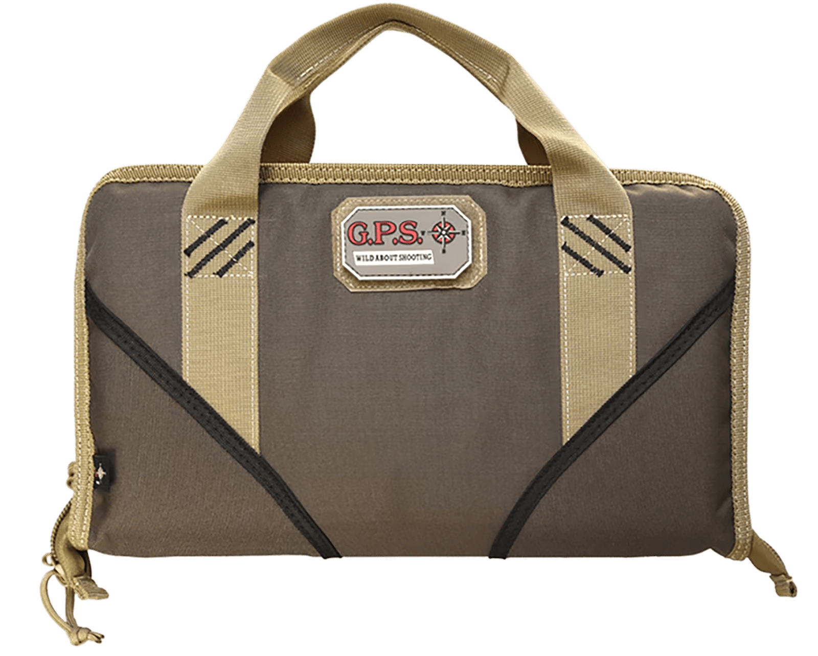 GPS Bags 1485PCMF Memory Foam Pistol Case Large Size w/ Lockable Zippers Mag Storage Pockets & Black Finish Holds 1 Handgun