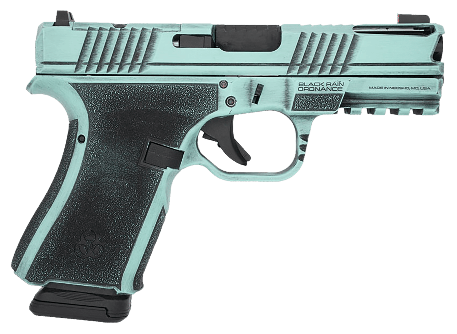 Black Rain Ordnance FLP9MMTBB   Compact Frame 9mm 15+1 4" Stainless Steel Slide