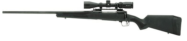 Savage Arms 58131 110 Apex Hunter XP 400 Legend 4+1 18" Carbon Steel, Black, Synthetic AccuFit Stock, Vortex Crossfire II 3-9x40mm Scope Left Hand