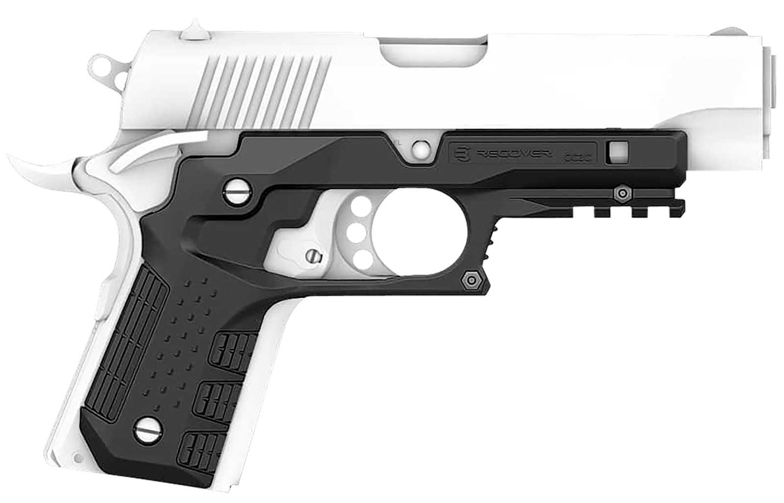 Recover Tactical CC3C-01 Grip & Rail System  Black Polymer Picatinny for Compact 1911