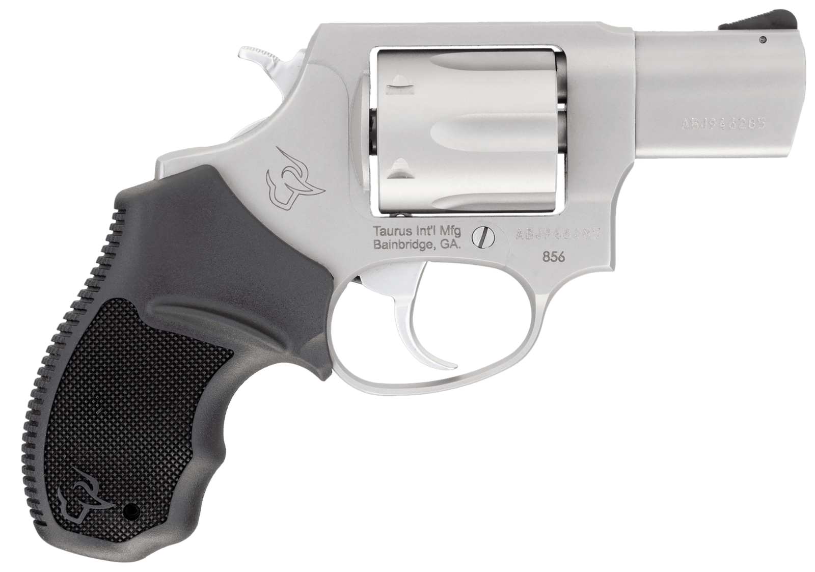 Taurus 2-85629 856 *CA Compliant Small 38 Special +P 6 Shot 2" Matte Stainless Steel Barrel, Cylinder & Frame, Black Finger Grooved Rubber Grip, Transfer Bar Safety, Exposed Hammer