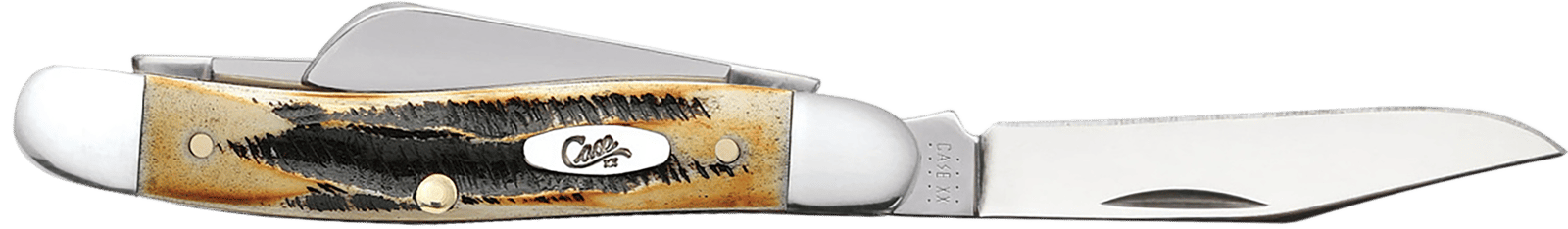 Case 03578 Stockman  Medium 2.57"/1.88"/1.71" Folding Clip/Sheepsfoot/Spey Plain Mirror Polished Tru-Sharp SS Blade/Brown Jigged 6.5 BoneStag Handle