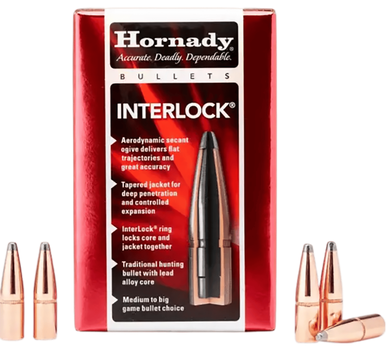 Hornady 3510 InterLock  35 Cal .358 200 gr Spire Point 100 Per Box/ 15 Case