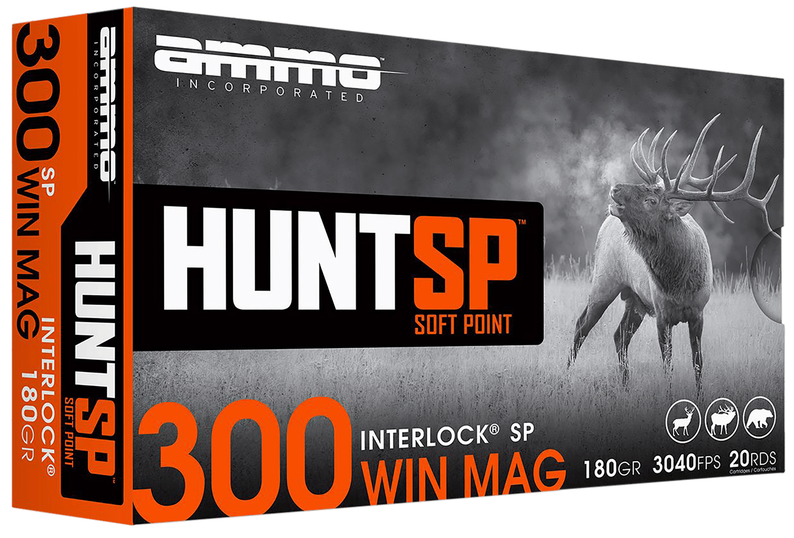 Ammo Inc 300WM10SPA20 Hunt  300Win 180gr Soft Point 20 Per Box/10 Case
