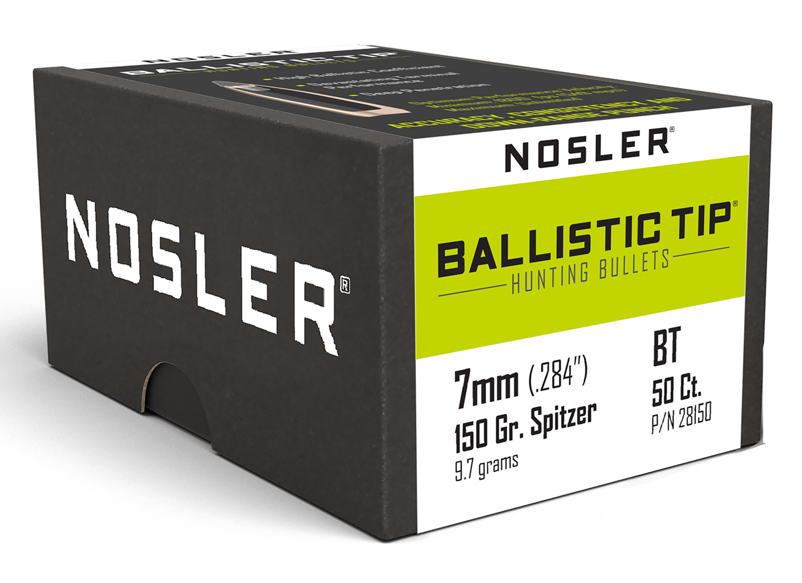 Nosler 28150 Ballistic Tip  7mm 150gr Spitzer 50/Box