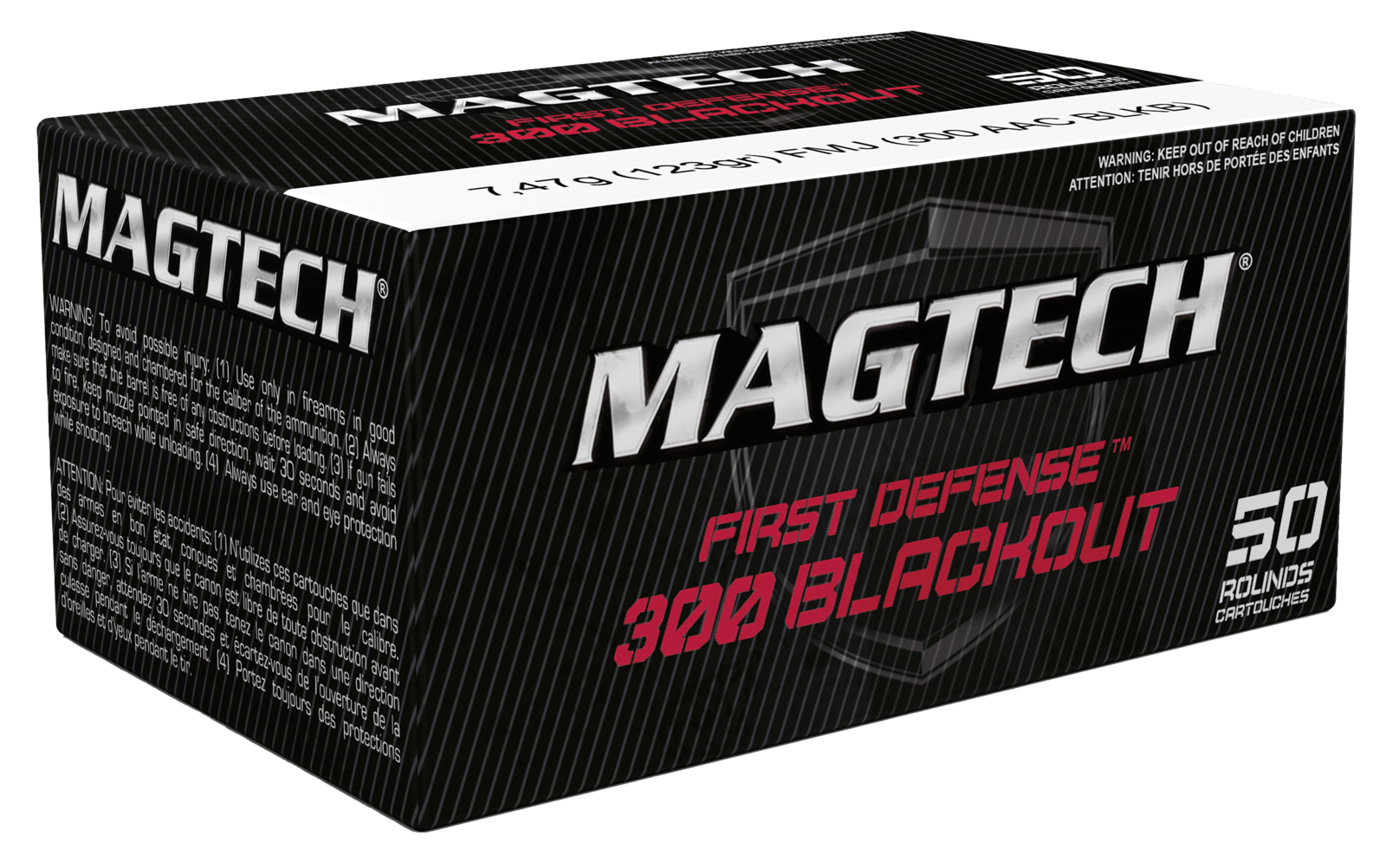 Magtech 300BLKB Tactical/Training  300Blackout 123gr Full Metal Jacket 50 Per Box/20 Case