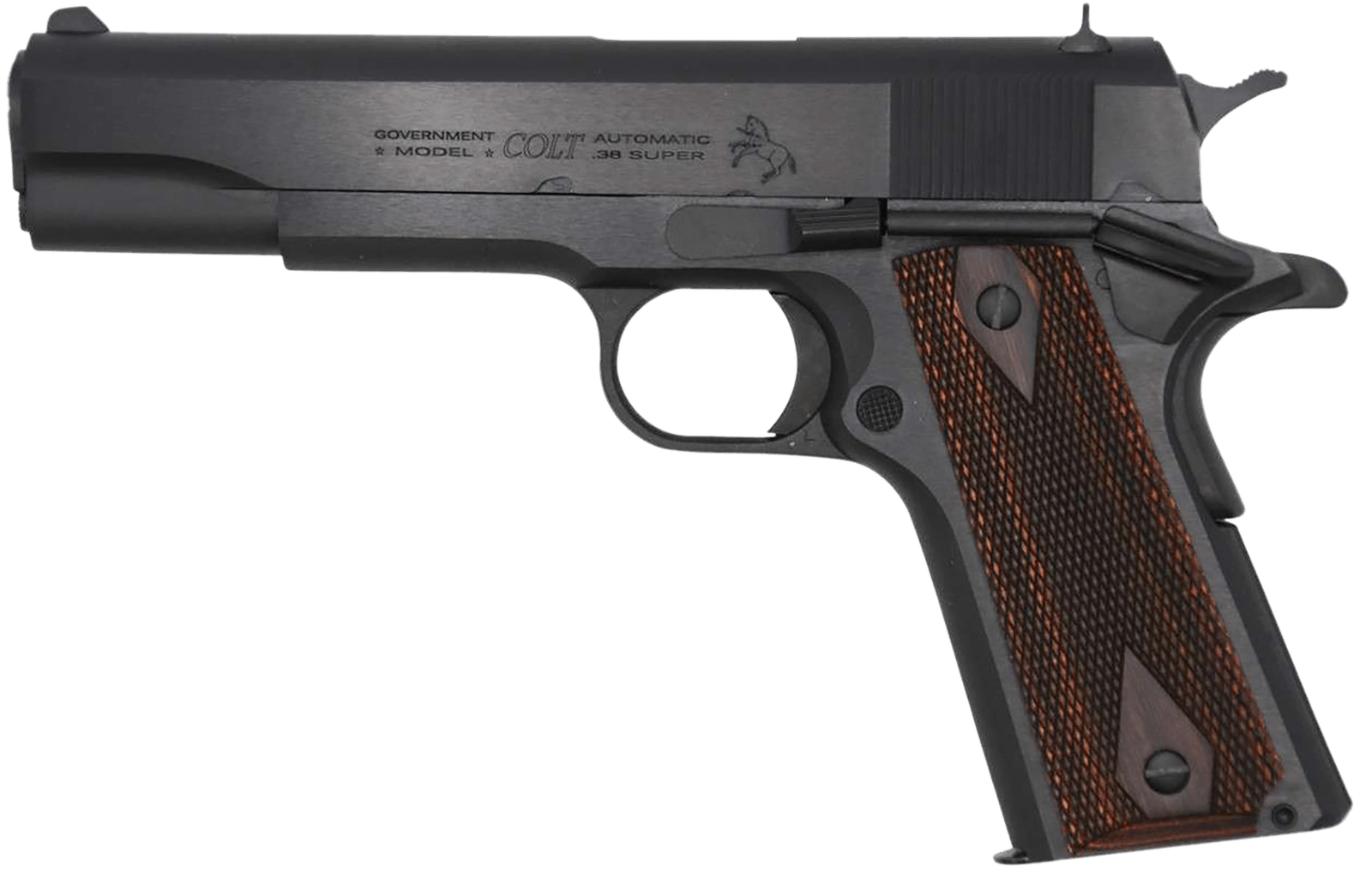 Colt Mfg O1911C38RB Government  38 Super 9+1 5" National Match Barrel, Blued Carbon Steel Serrated Slide, Blued Carbon Steel Frame w/Beavertail