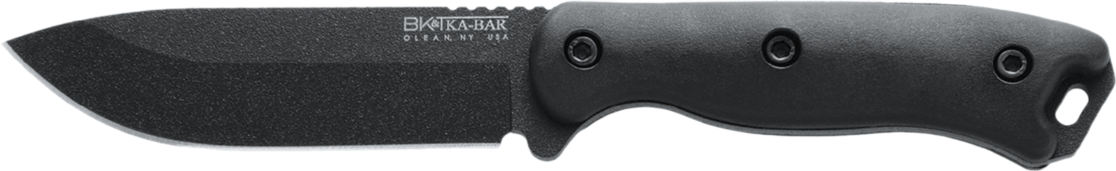 Ka-Bar BK16 Becker  4.38" Fixed Drop Point Plain Black 1095 Cro-Van Blade, Black Ultramid Handle, Includes Sheath