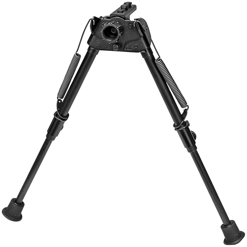 Harris Bipods S-LM-LOK Swivel L M-LOK, 9-13", Black Steel/Aluminum, Rubber Feet