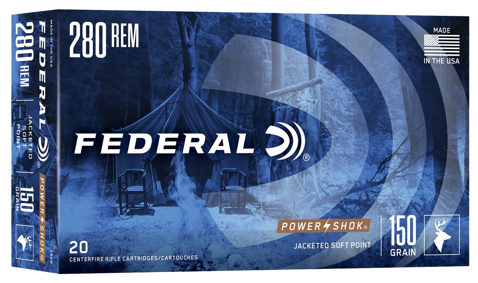 Federal 280B Power-Shok  280Rem 150gr Soft Point 20 Per Box/10 Case
