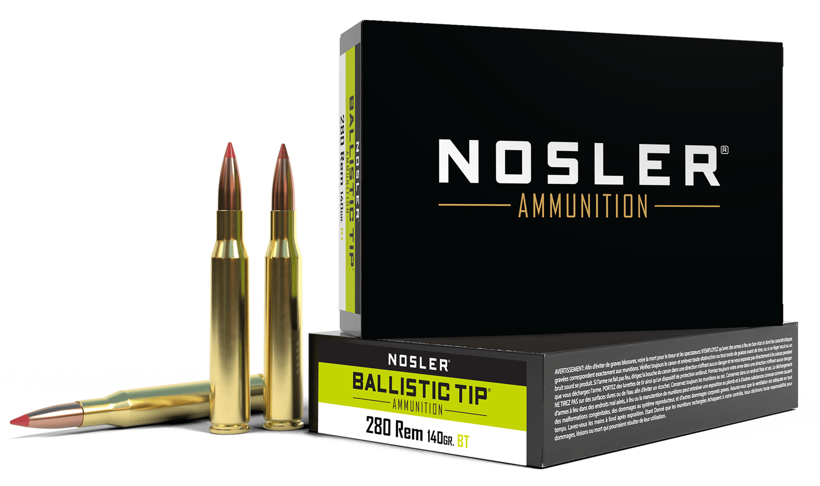 Nosler 40073 Ballistic Tip  280Rem 140gr Spitzer Ballistic Tip 20 Per Box/10 Case