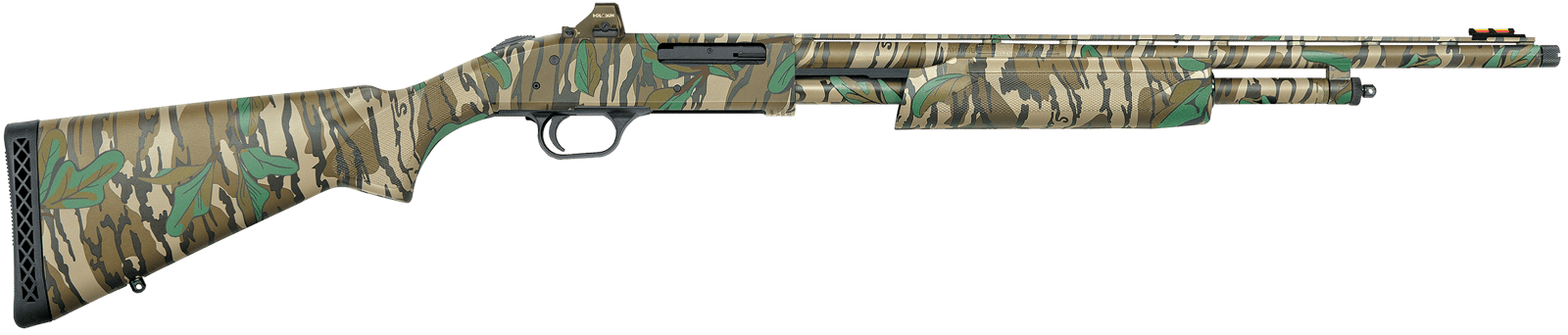 Mossberg 50133 500 Turkey Full Size 410 Gauge Pump 3" 5+1 20" Mossy Oak Greenleaf Vent Rib Barrel & Optics Cut Steel Receiver, Mossy Oak Greenleaf Synthetic Stock, Holosun 407K Red Dot