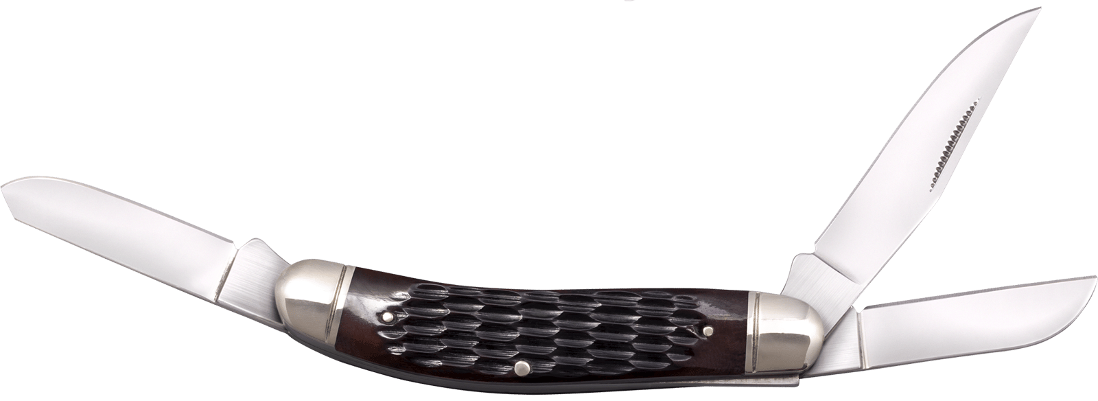 Cold Steel CSFLGSTKMJ Gentleman's Stockman 2"/2.10"/2.50" Folding Clip/Sheepsfoot/Spey Plain 8Cr13MoV SS Blade/Brown Jigged w/Polished Bolsters Bone Handle