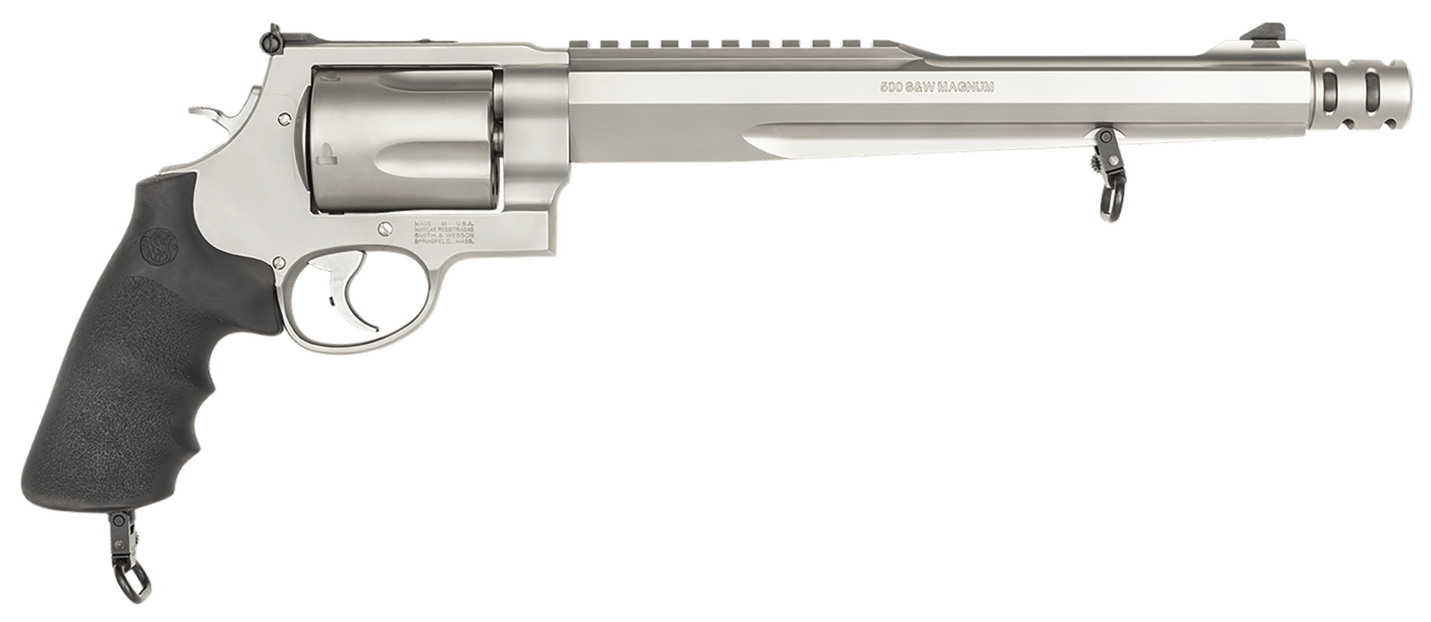 Smith & Wesson 170231 Model 500 Performance Center  500 S&W Mag Stainless Steel  10.50" Barrel With Muzzle Brake/Picatinny Rail, 5rd  Cylinder & X-Frame, Chromed Hammer & Trigger With Stop