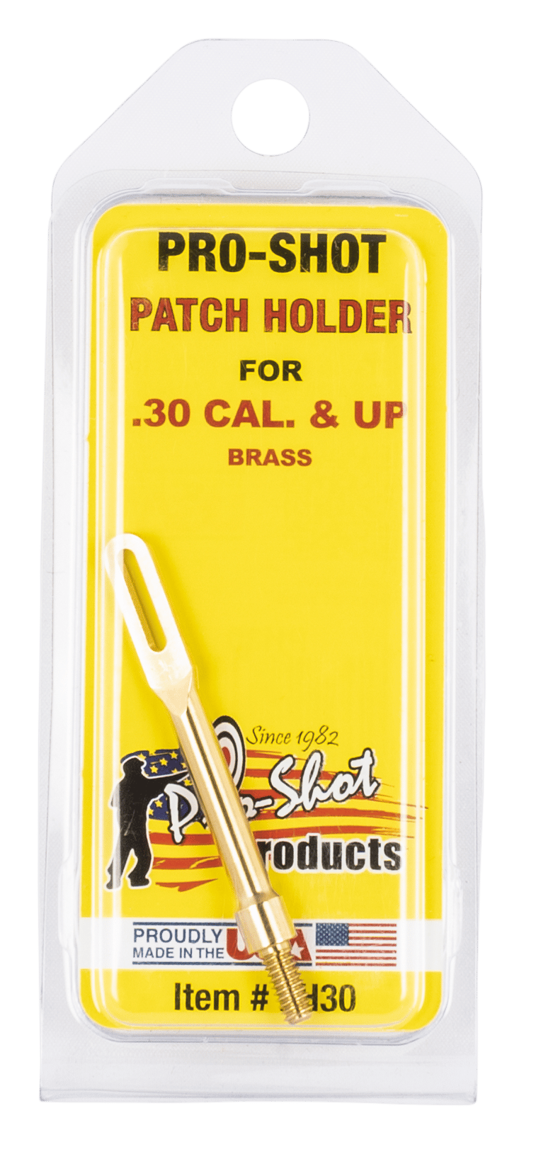 Pro-Shot PH30 Brass Patch Holder  .30 - .50 Cal Rifle/Pistol #8-32" Thread Brass
