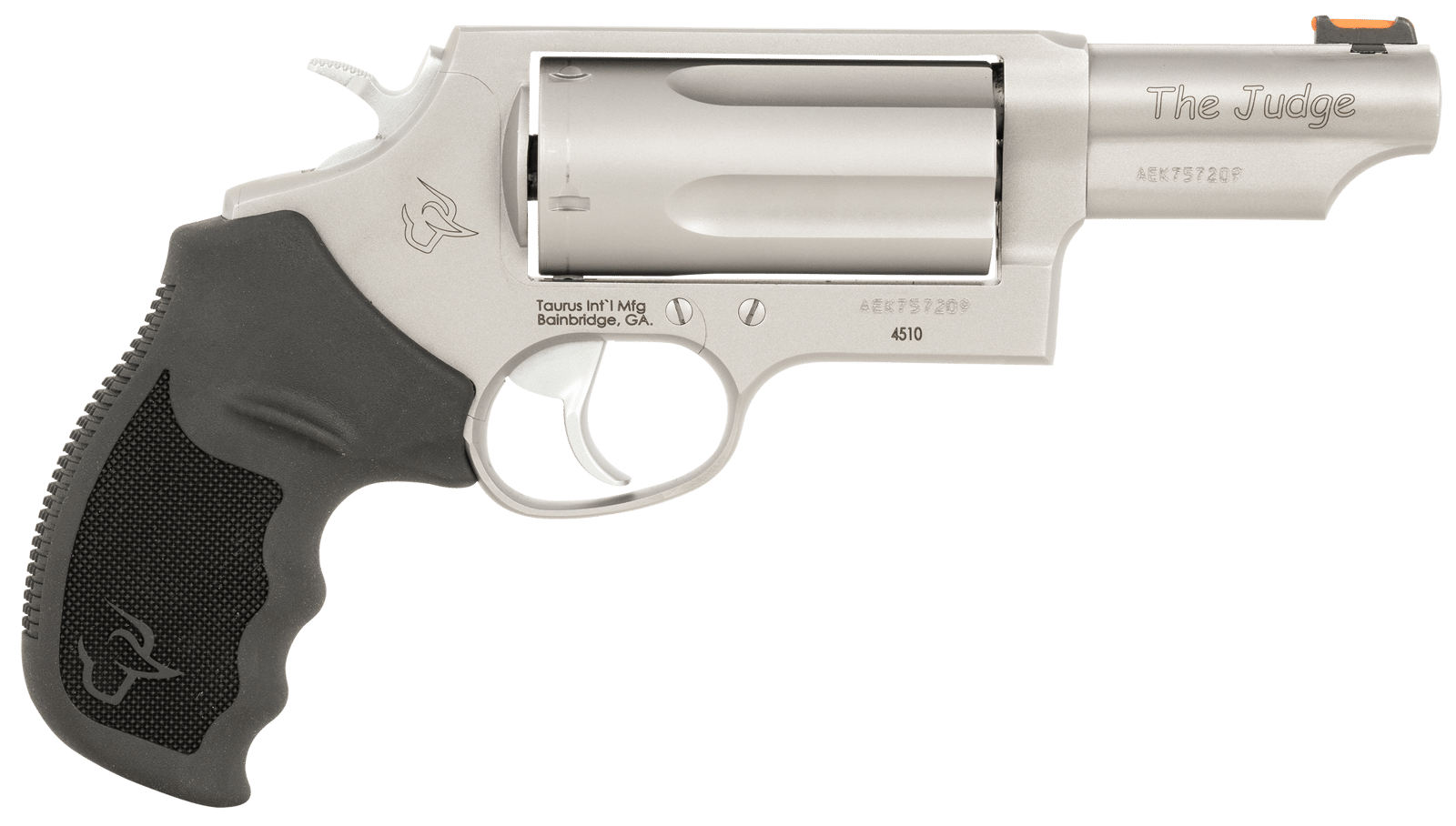 Taurus 24410P39T Judge T.O.R.O. Compact Frame 45 Colt (Long Colt)/410 Gauge 5rd 3" Matte Stainless Steel Barrel, Cylinder & Frame, Black Rubber Grip, Transfer Bar Safety, Exposed Hammer, Optics Ready