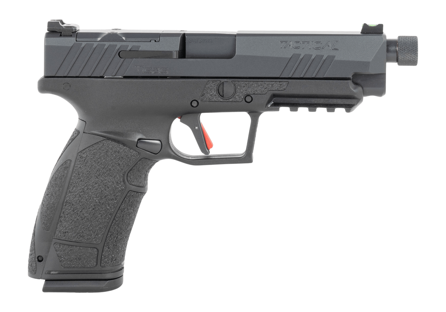 Tisas Arms 15000201 PX-9  9mm Luger 20+1 5.10" Black Threaded Barrel, Black Cerakote Carbon Steel Optic Cut/Serrated Slide & Frame w/Picatinny Rail, Black Rubber Grip, RMR Footprint