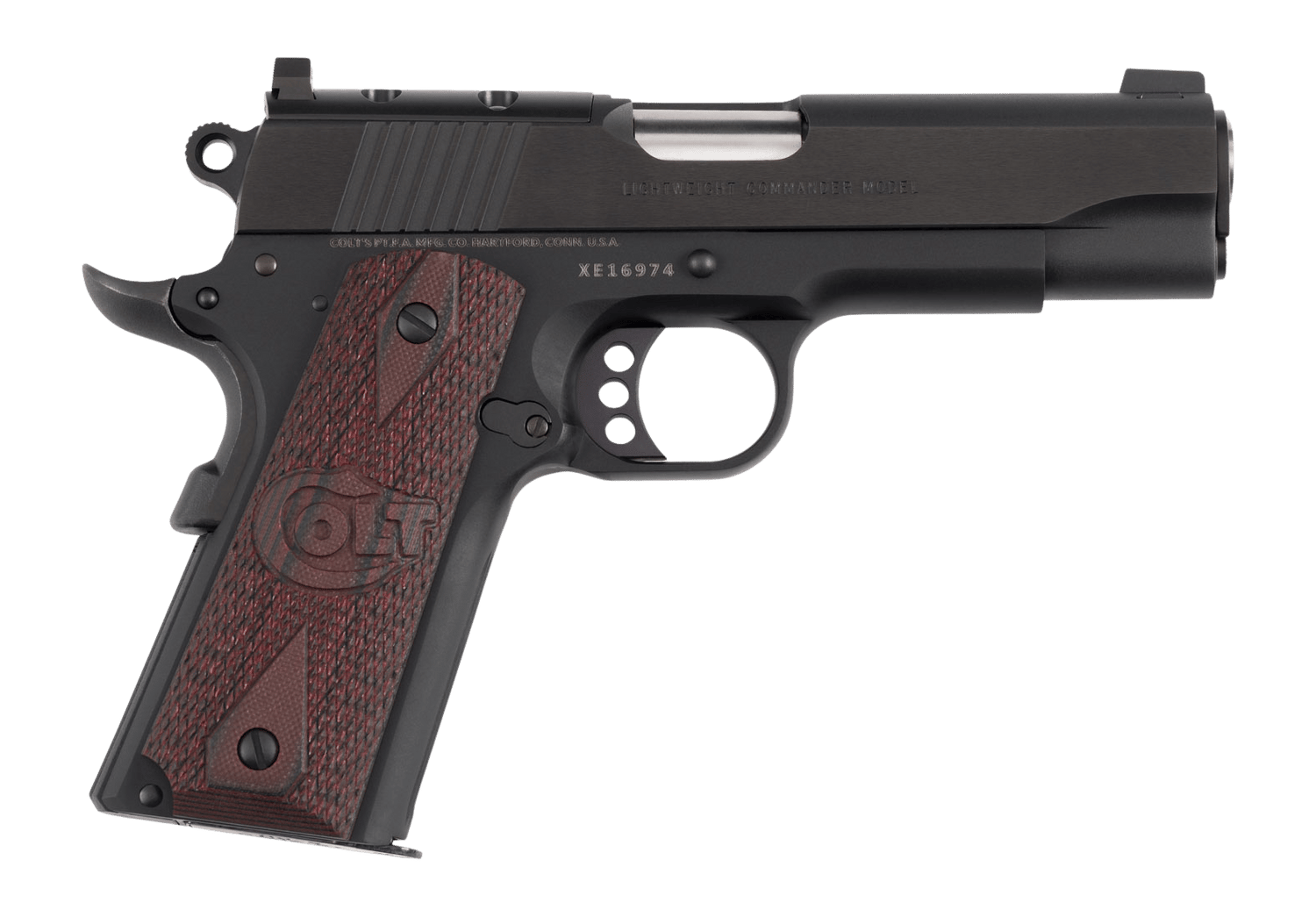 Colt Mfg O4842XEOR Commander Lightweight 9mm Luger 9+1 4.25" Stainless National Match Barrel, Blued Steel Optic Ready/Serrated Slide, Blue Anodized Aluminum Frame w/Beavertail