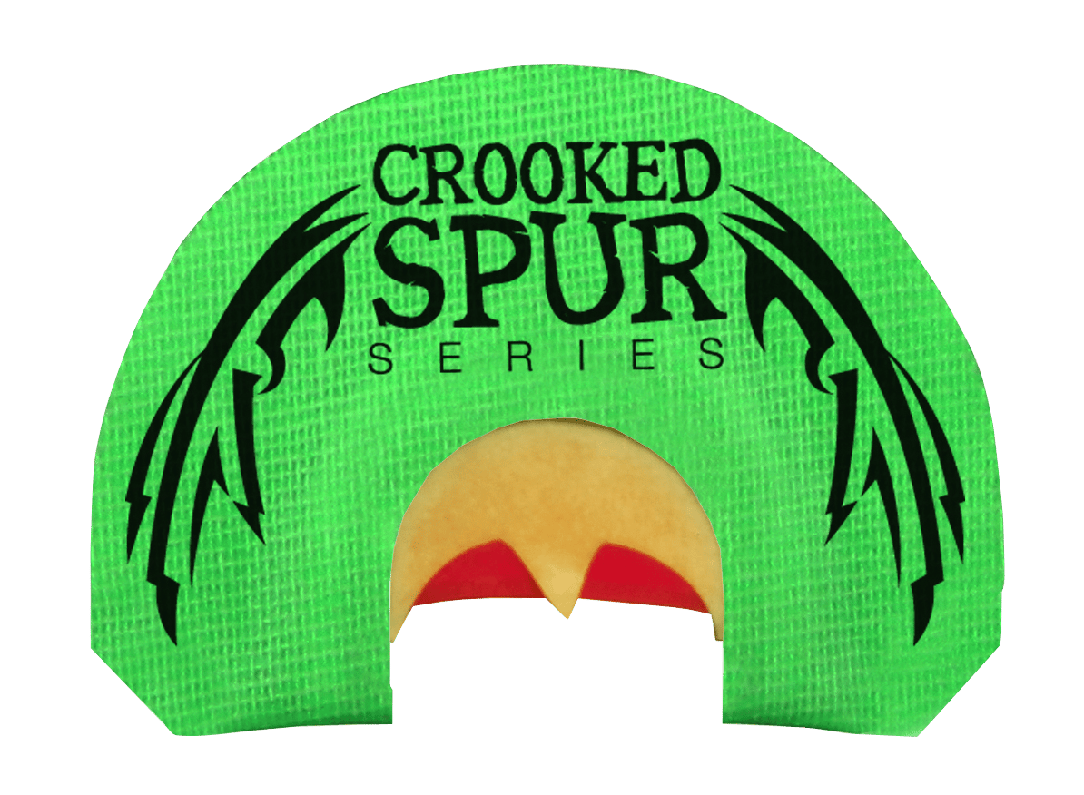 Foxpro CSMOUTHBACKWING Crooked Spur Back Wing Diaphragm Call Triple Reed Turkey Sounds Attracts Turkeys Green