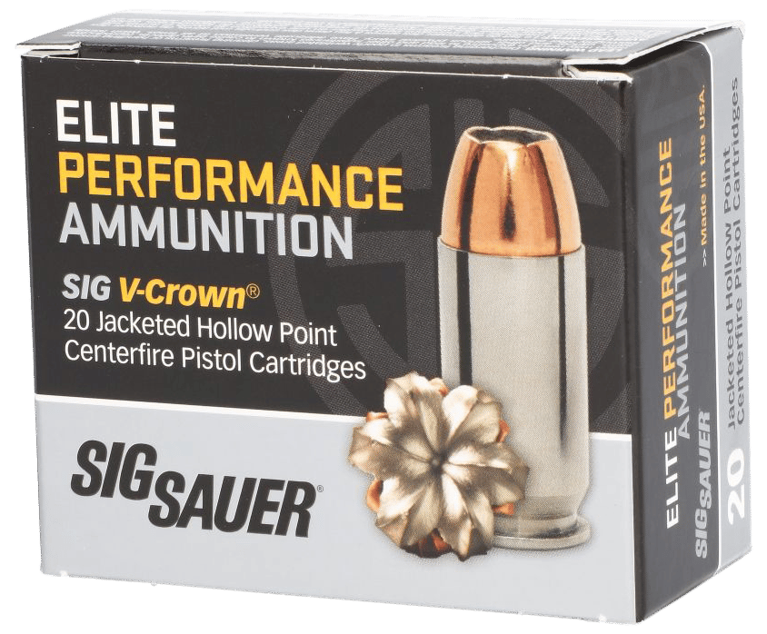 Sig Sauer E40SW120 Elite Performance  40S&W 165gr V-Crown Jacketed Hollow Point 20 Per Box/10 Case
