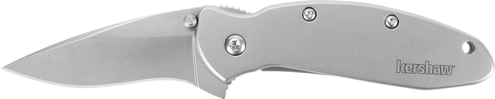 Kershaw 1620FL Scallion  2.40" Folding Drop Point Plain Bead Blasted 420HC SS Blade/Bead Blasted 410 Stainless Steel Handle Includes Pocket Clip