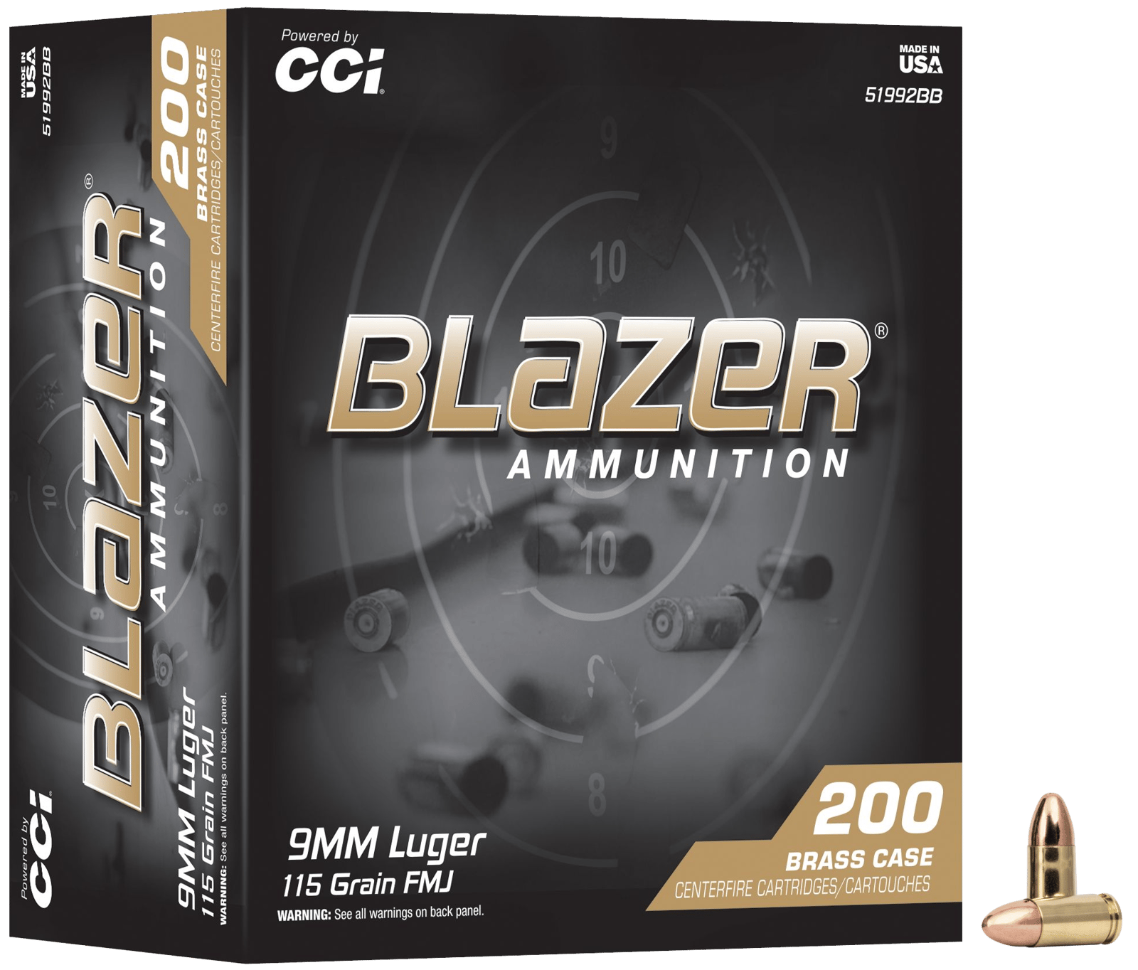 CCI 51992BB  BLAZER BRASS  9MM  115GR  200/5