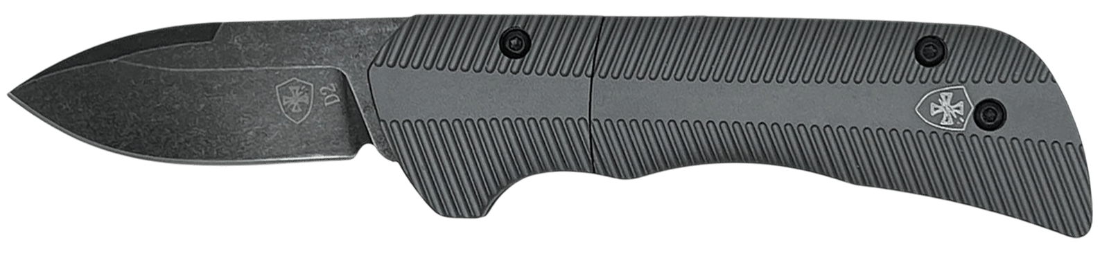 Templar Knife  Cali Auto Assist  1.90" Folding Drop Point Plain Cali D2 Steel Blade, 3.56" Gunmetal Anodized Aluminum Handle